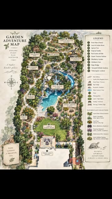 A garden reference map shared as inspiration, not a plan of this property