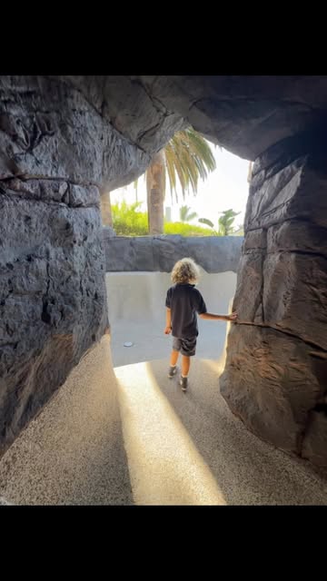 A look through the rock grotto cave during the pool restoration